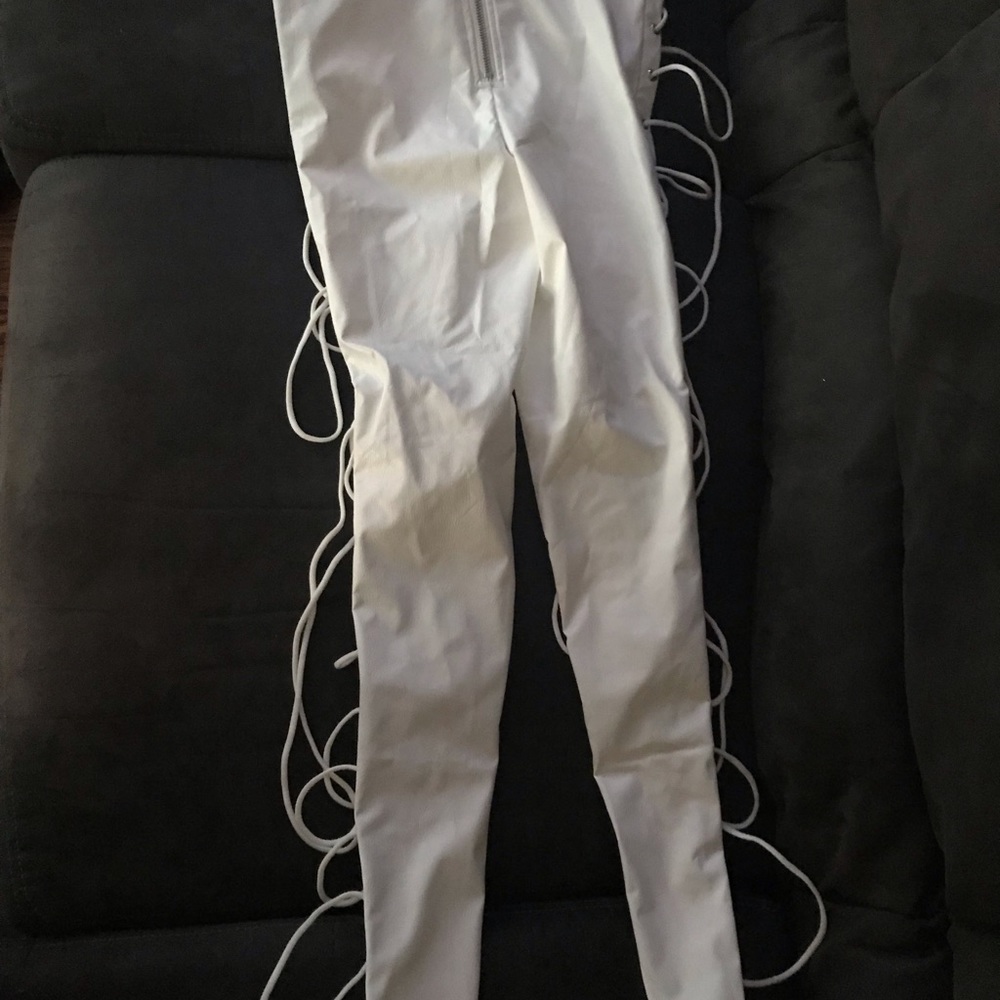 Brand new lace up faux leather pants.